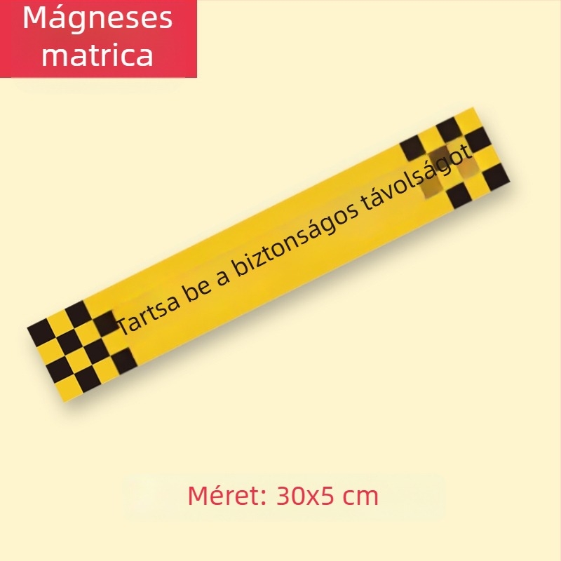 Mágneses autójelző matrica fényvisszaverő figyelmeztetéssel kezdő sofőrök részére a biztonságos követési távolság fenntartásához