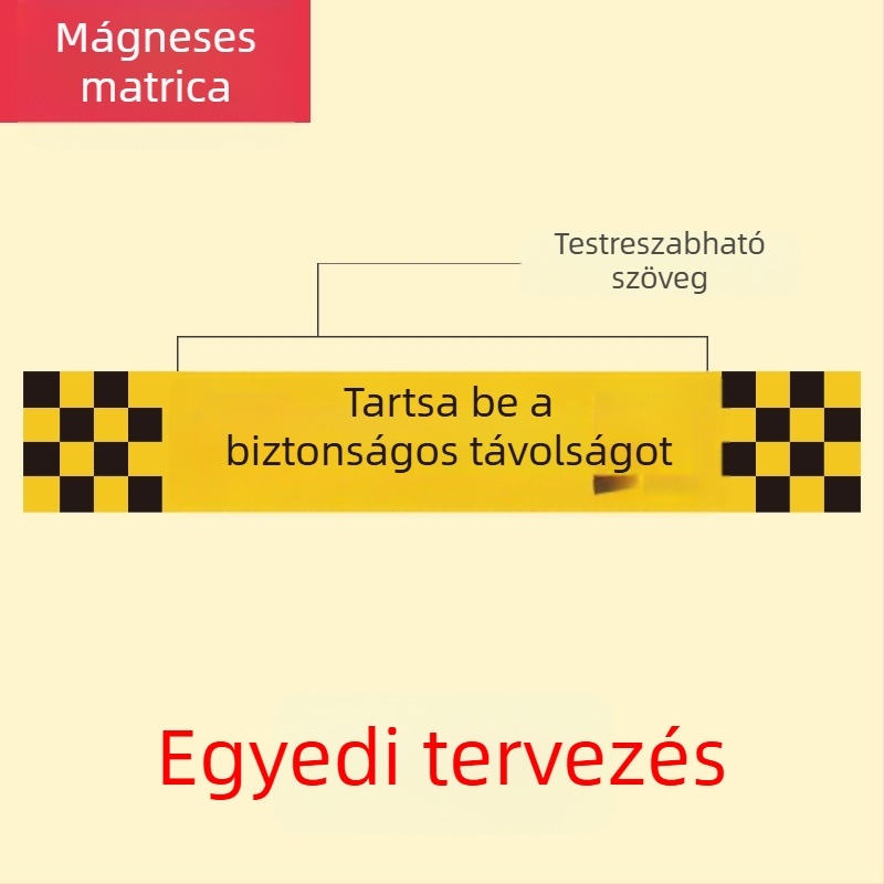 Mágneses autójelző matrica fényvisszaverő figyelmeztetéssel kezdő sofőrök részére a biztonságos követési távolság fenntartásához