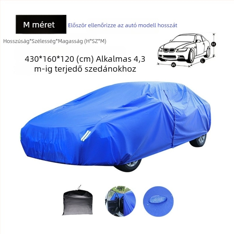 Tartós Oxford szövetből készült autóvédő, teljes fedés, por és eső elleni védelem garázsban, kompatibilis sedan és SUV modellekkel