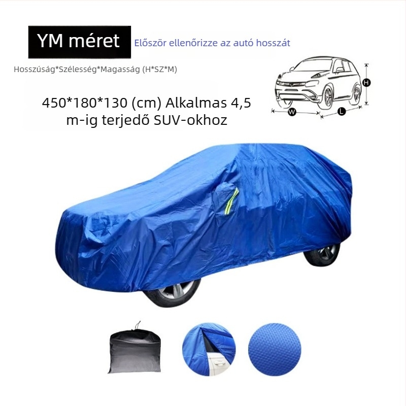 Tartós Oxford szövetből készült autóvédő, teljes fedés, por és eső elleni védelem garázsban, kompatibilis sedan és SUV modellekkel