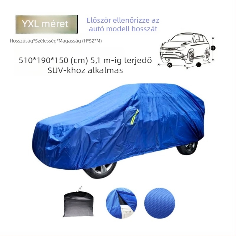Tartós Oxford szövetből készült autóvédő, teljes fedés, por és eső elleni védelem garázsban, kompatibilis sedan és SUV modellekkel