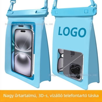 Nagyméretű vízálló telefontok, búvártok, érintőképernyő-kompatibilis, úszófelszerelés, nyakba akasztható kereszttest-stílusú viselés kültéri használatra