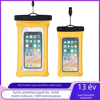 PVC Nagy méretű vízálló telefontáska érintőképernyővel, zárt tok strandhoz, úszáshoz és merüléshez