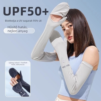 UV-védő karvédők ice silk anyagból, nylon és poliészter keverék, laza szabás, kültéri kerékpározáshoz és vezetéshez