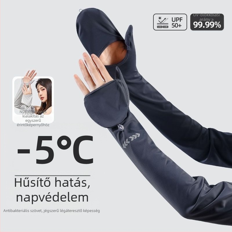 UV-védő karvédők ice silk anyagból, nylon és poliészter keverék, laza szabás, kültéri kerékpározáshoz és vezetéshez