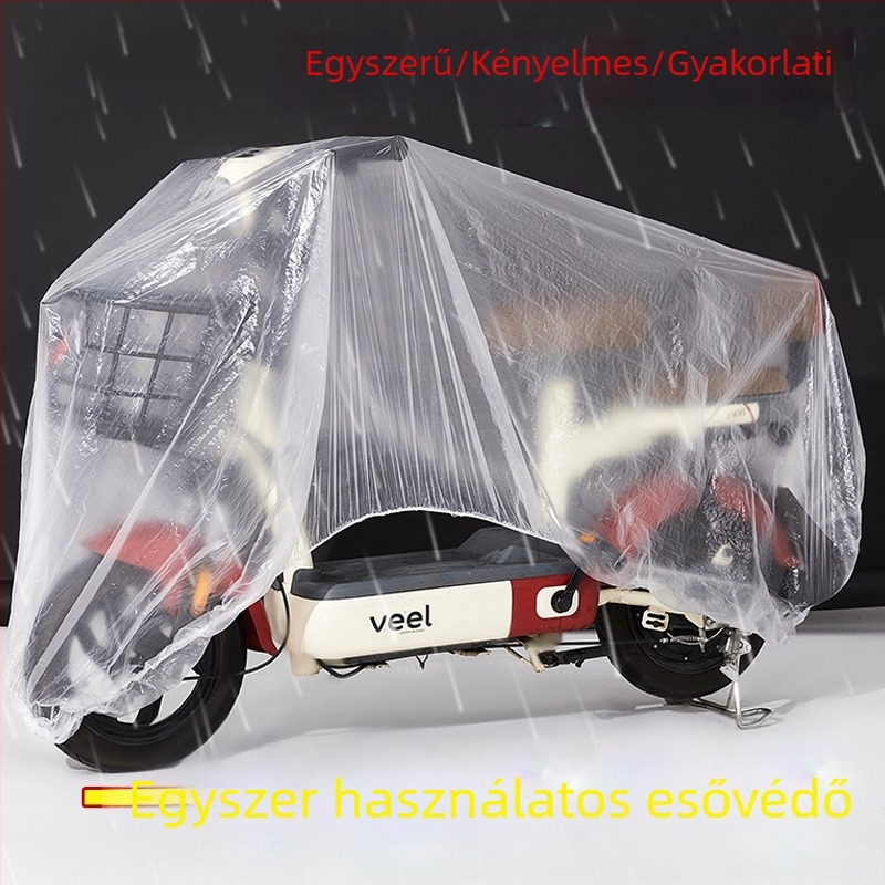 Elektromos járművédő: átlátszó műanyag, egyszer használatos, eső- és porvédelmi, napvédelmi