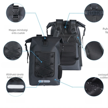 Kültéri vízálló hátizsák 30L, TPU/PVC, vízálló anyag, uniszex felnőtteknek, túrázás, hegymászás, úszás, rafting