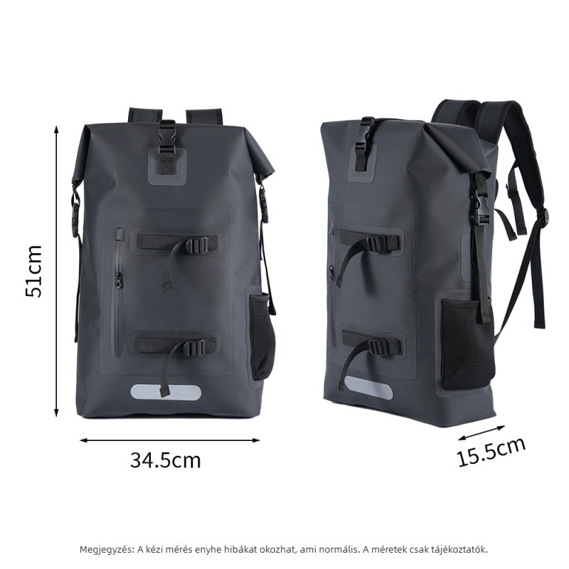 Kültéri vízálló hátizsák 30L, TPU/PVC, vízálló anyag, uniszex felnőtteknek, túrázás, hegymászás, úszás, rafting