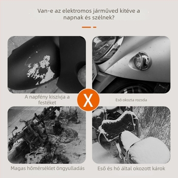 Elektromos jármű takaró — vastagított anyag, vízálló, UV védelem, porvédő (vízálló; UV védelem; porvédő; vastagított anyag)