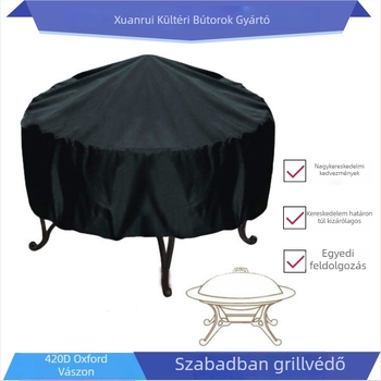 Kültéri BBQ grill takaró – kör alakú, vízálló, porálló, UV-védelem, poliészter anyag (99% rosttartalom)