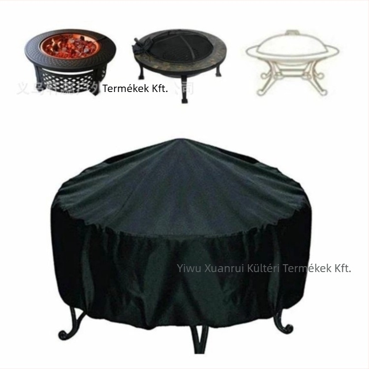 Kültéri BBQ grill takaró – kör alakú, vízálló, porálló, UV-védelem, poliészter anyag (99% rosttartalom)