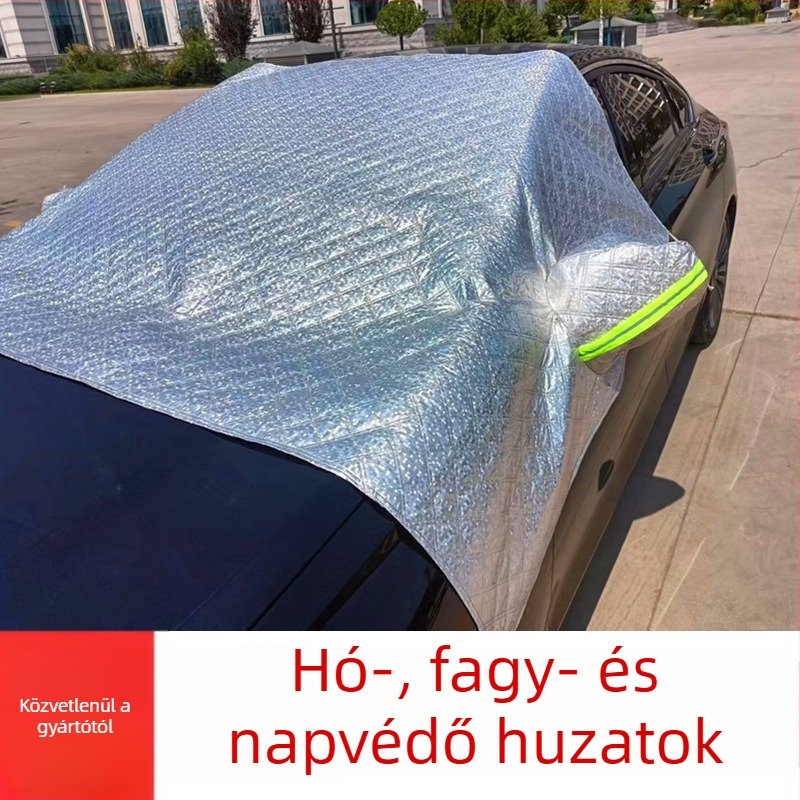 Autó napvédő az első szélvédőre, félfedél, vastagabb hóvédő pajzs, hőszigetelés