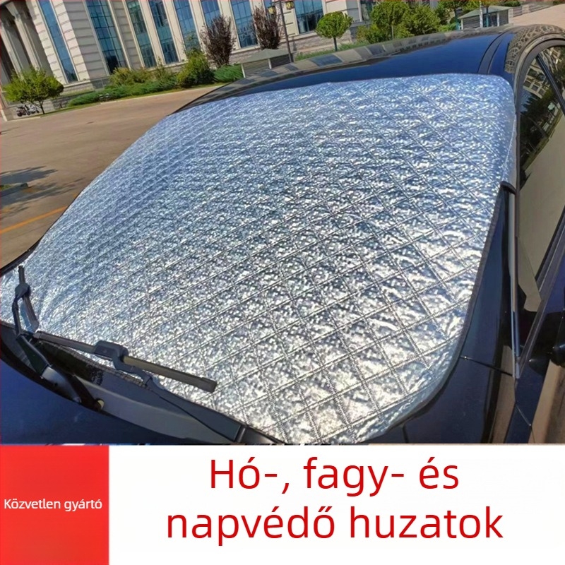 Autó napvédő az első szélvédőre, félfedél, vastagabb hóvédő pajzs, hőszigetelés