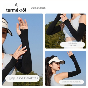 Uniszex napvédő karvédők nyári szabadtéri sportokhoz — kötött nylon és jégselyem anyag, UV védelem, eredeti dizájn
