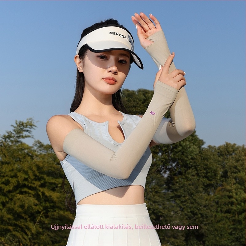 Uniszex napvédő karvédők nyári szabadtéri sportokhoz — kötött nylon és jégselyem anyag, UV védelem, eredeti dizájn
