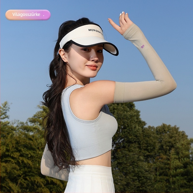 Uniszex napvédő karvédők nyári szabadtéri sportokhoz — kötött nylon és jégselyem anyag, UV védelem, eredeti dizájn