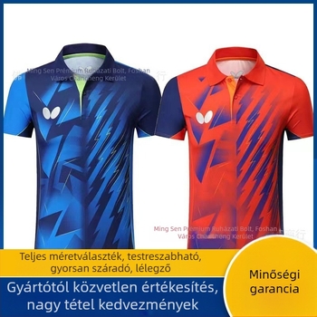 Butterfly asztalitenisz egyenruha, uniszex, rövid ujjú, gyorsan száradó, légáteresztő, 100% poliészter, felnőttek és gyermekek számára, edzésre és versenyre