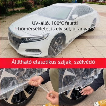 Átlátszó védőruha eső-, szél- és porálló, egyszer használatos, permetezéshez