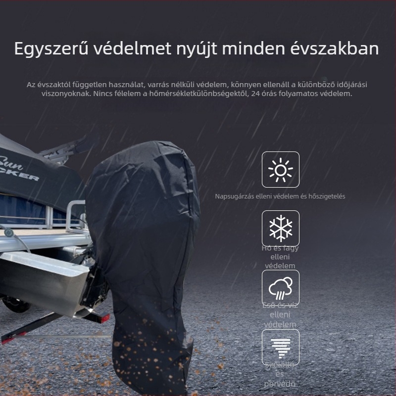 Csónakmotor fedőhuzat, Oxford vászonból, vízálló és porálló, kompatibilis a modellek 6–22