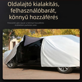 Autóvédő takaró 210D Oxford anyagból, megerősített, fél- és teljes lefedettség, napvédelem, eső- és jégeső elleni védelem, egyedi logó nyomtatás