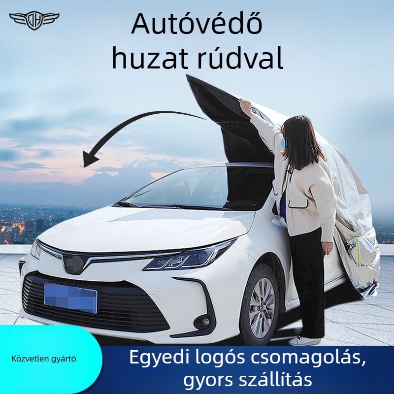 Teljes körű autóvédő huzat minden évszakra, vastag pamutbélés, napsütés és eső elleni védelem.