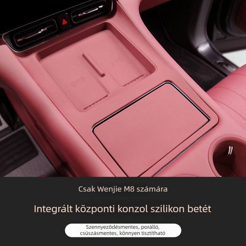 Wenjie M8 központi konzolhoz vezeték nélküli töltéssel készült szilikon párna — karcolásálló és porálló védelem, termékkód WTX-004