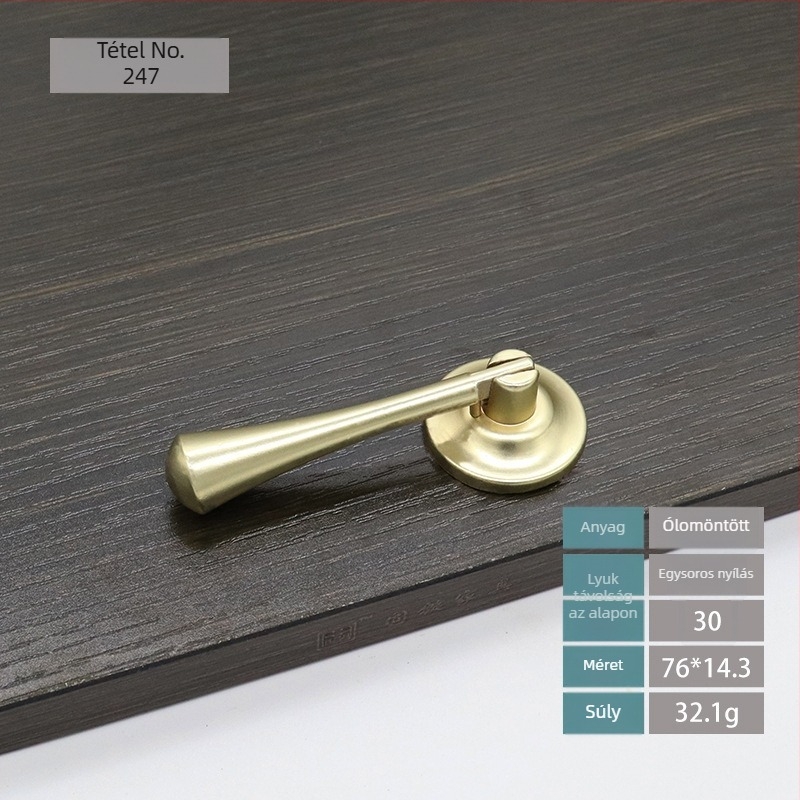 Egylyukú fogantyú cinkötvözetből, ajtókhoz és szekrényekhez, modern minimalista stílusú, elektroplatált, alkalmas ajtókhoz, ablakokhoz, szekrényekhez és fiókokhoz