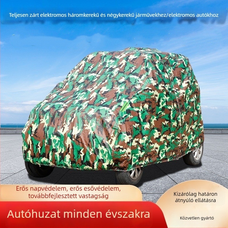 Oxford anyagból készült teljesen zárt ponyva elektromos háromkerekűre – napvédő, hőszigetelés és esővédő