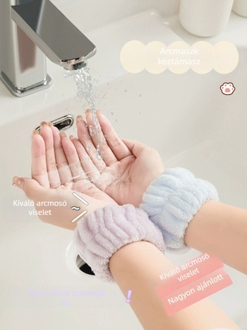 Csuklópánt arcmosáshoz, nedvességelnyelő textile, egyszerű uniszex dizájn, mosásálló és nedvességálló