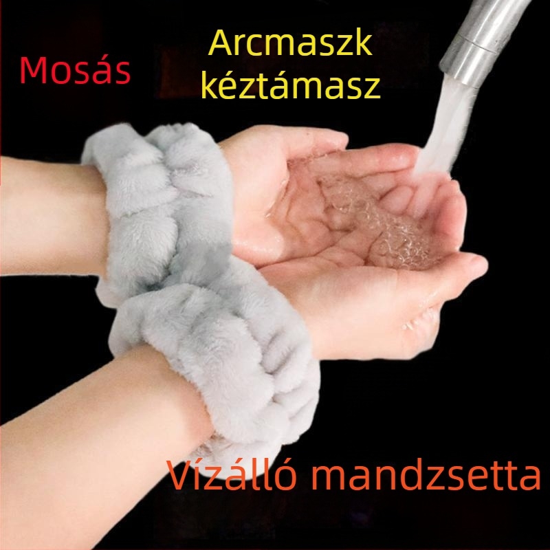 Csuklópánt arcmosáshoz, nedvességelnyelő textile, egyszerű uniszex dizájn, mosásálló és nedvességálló