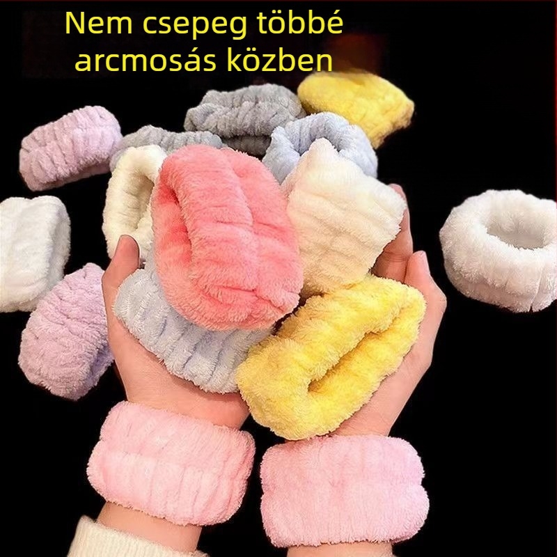 Csuklópánt arcmosáshoz, nedvességelnyelő textile, egyszerű uniszex dizájn, mosásálló és nedvességálló