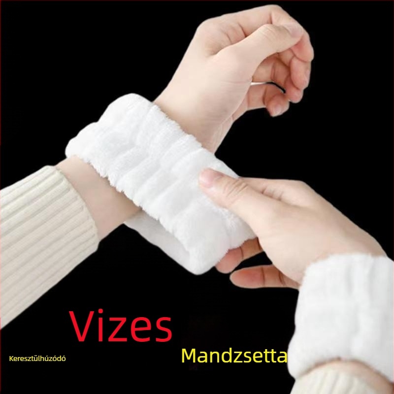 Csuklópánt arcmosáshoz, nedvességelnyelő textile, egyszerű uniszex dizájn, mosásálló és nedvességálló
