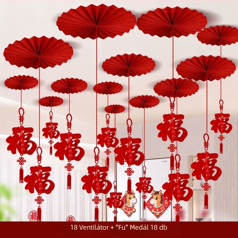 Filc mennyezeti dísz kínai stílusú, lézergravírozással, a Tavaszünnephez