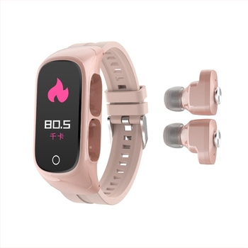 N8 2-in-1 okos karkötő és Bluetooth headset, pulzusmérés, alváskövetés, TFT kijelző, titániumötvözet ház, Bluetooth 5.0