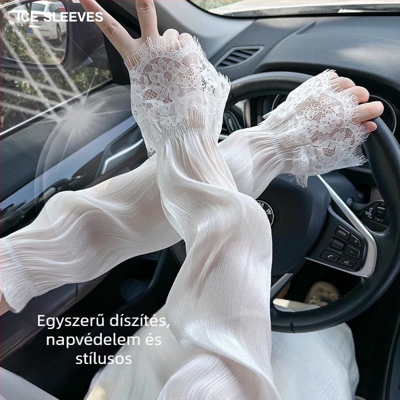 Vezetésre és kerékpározásra szolgáló kar-sleevek — Ice Silk, 81–95% Poliészter tartalom, UV védelem, Laza szabás, Tavasz 2025