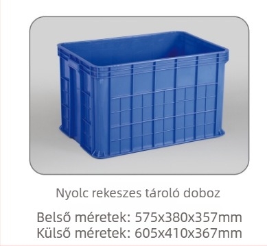 Extra vastag tárolódoboz fedéllel – HDPE, injekciós öntés, falvastagság 4–6 mm, teherbírás 100 kg, alkatrészek és szerszámok számára