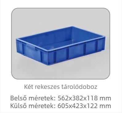 Extra vastag tárolódoboz fedéllel – HDPE, injekciós öntés, falvastagság 4–6 mm, teherbírás 100 kg, alkatrészek és szerszámok számára