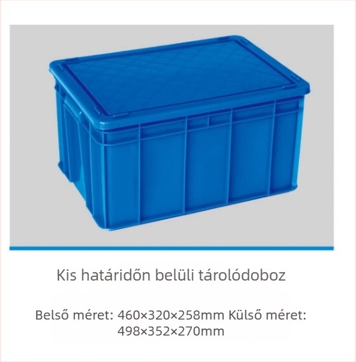 Extra vastag tárolódoboz fedéllel – HDPE, injekciós öntés, falvastagság 4–6 mm, teherbírás 100 kg, alkatrészek és szerszámok számára