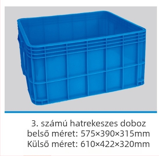 Extra vastag tárolódoboz fedéllel – HDPE, injekciós öntés, falvastagság 4–6 mm, teherbírás 100 kg, alkatrészek és szerszámok számára