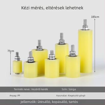 Nylon ajtóvezető görgő csúszóajtókhoz és szalagos szállításhoz — külső átmérő 1, tengelyátmérő 1, zsinórcsatorna radiusz 1, falvastagság 1