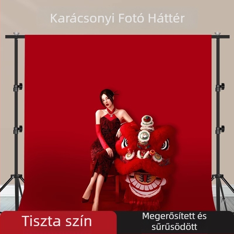 Fotózás háttér — piros retro háttér, nem szövött anyag; alkalmas jelmeges fotózásra; súly 0.36–3.6 kg (Típus: Background cloth; Anyag: Non-woven fabric; Alkalmazható helyzetek: Costume shooting; Súly: 0.36–3.6 kg)