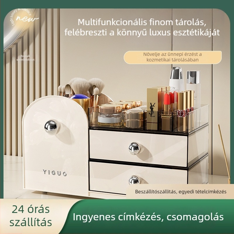 Asztali kozmetikai rendező rekeszekkel, nagy kapacitású tároló rúzsok, szemöldökceruza és bőrápolás számára