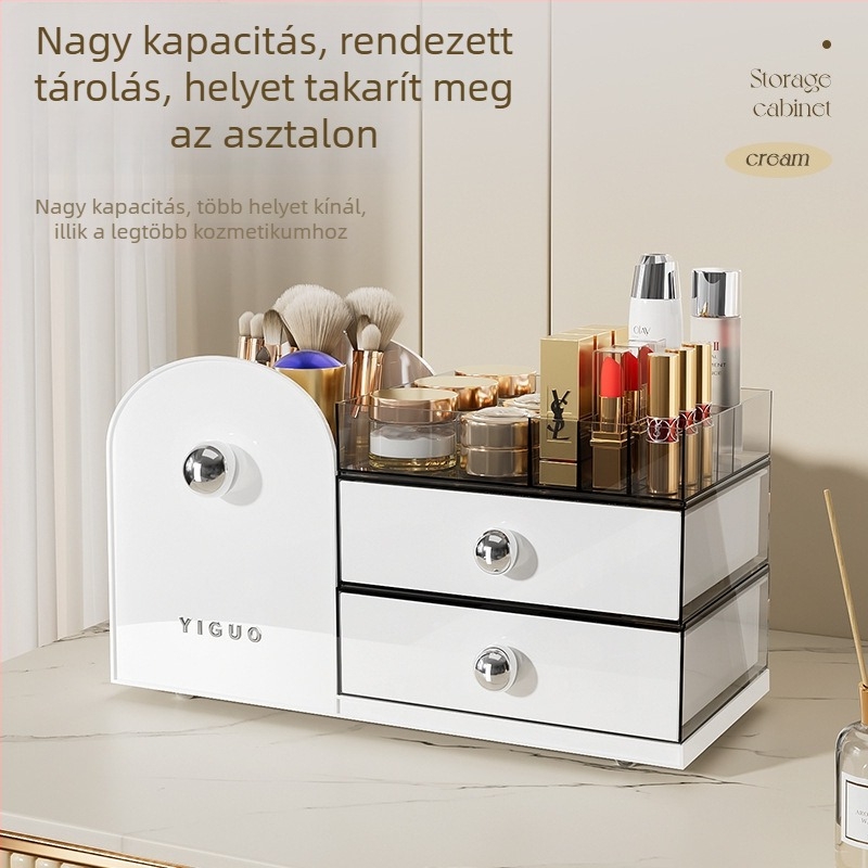 Asztali kozmetikai rendező rekeszekkel, nagy kapacitású tároló rúzsok, szemöldökceruza és bőrápolás számára