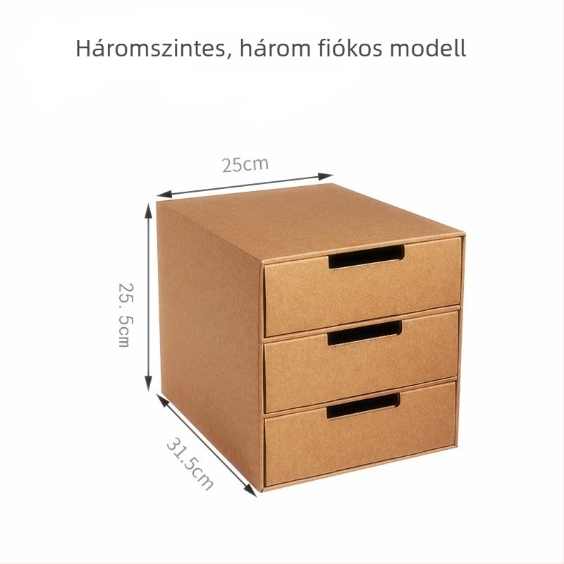 Íróasztali rendező kraft papírból, rekeszekkel, 2–4 réteggel, húzó mechanizmus