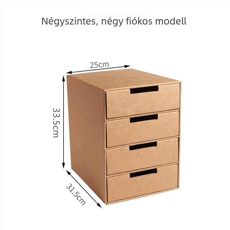 Íróasztali rendező kraft papírból, rekeszekkel, 2–4 réteggel, húzó mechanizmus