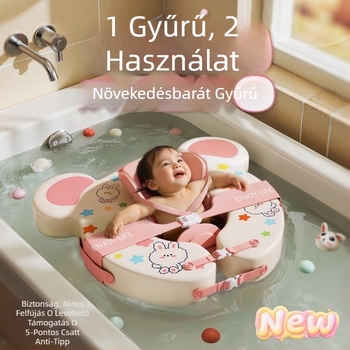 Állítható bébi felfújható úszó karika, medve figura, gyerekeknek – környezetbarát PVC, alkalmas uszodákhoz és vízi parkokhoz