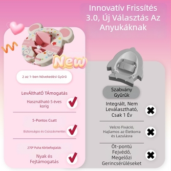 Állítható bébi felfújható úszó karika, medve figura, gyerekeknek – környezetbarát PVC, alkalmas uszodákhoz és vízi parkokhoz