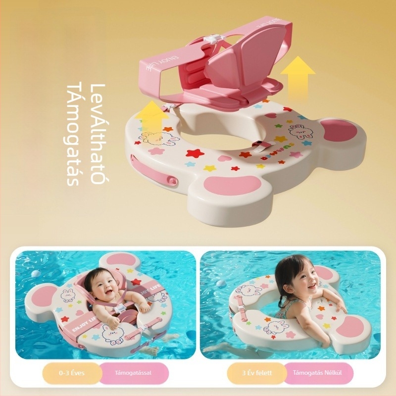 Állítható bébi felfújható úszó karika, medve figura, gyerekeknek – környezetbarát PVC, alkalmas uszodákhoz és vízi parkokhoz