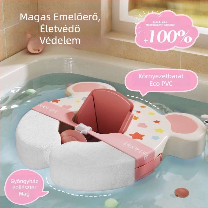 Állítható bébi felfújható úszó karika, medve figura, gyerekeknek – környezetbarát PVC, alkalmas uszodákhoz és vízi parkokhoz