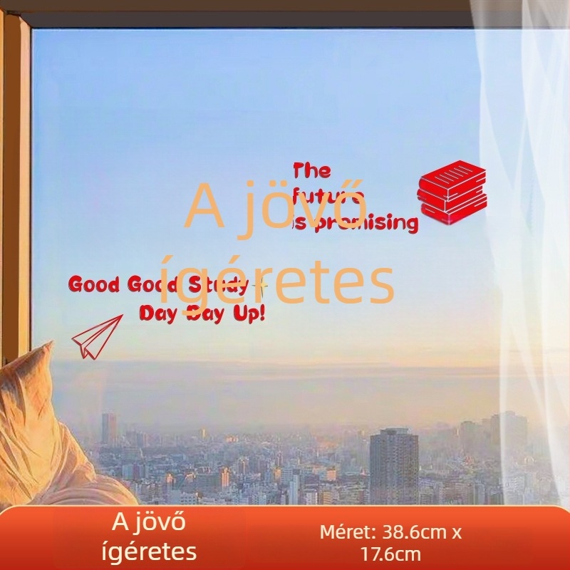 Ablak dekoratív ragasztó – elektrosztatikus film, szerencseszimbólum költözéshez, opp zacskós csomagolás, ajándék